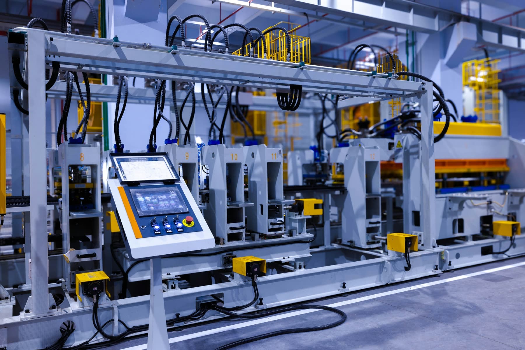 Production line in a manufacturing plant